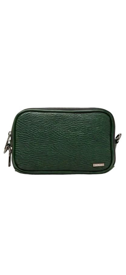 Puro Verde Squalo crossbody in pelle di squalo